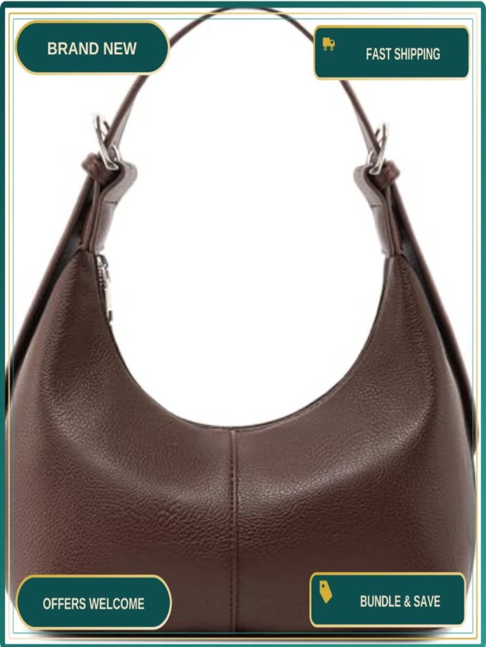 Hobo Bag Slouchy Shoulder Crossbody Purse PU Leather Women